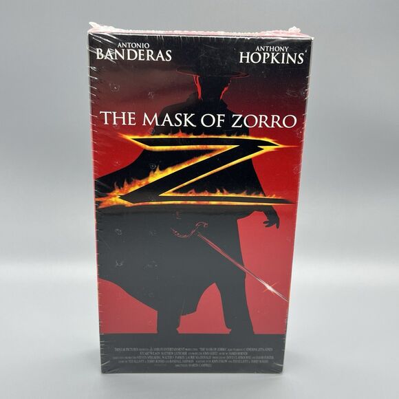 The Mask of  Zorro VHS 1998 Anthony Hopkins Tri Star Watermarks -Factory SEALED - Picture 1 of 10